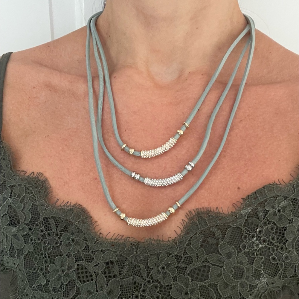 White House Black Market leather necklace